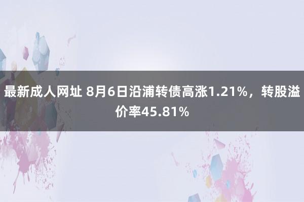 最新成人网址 8月6日沿浦转债高涨1.21%,转股溢价率45.81%