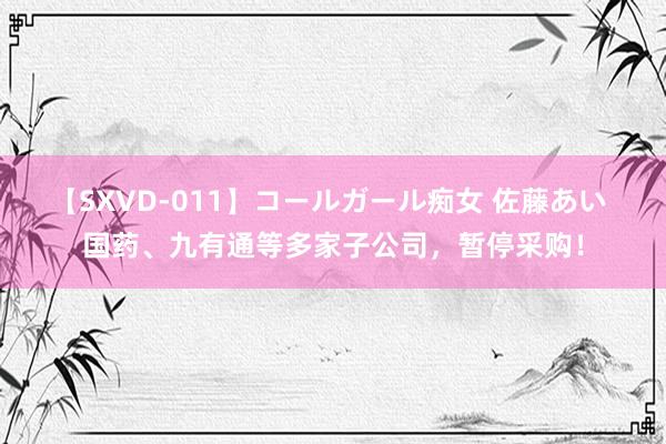 【SXVD-011】コールガール痴女 佐藤あい 国药、九有通等多家子公司,暂停采购!