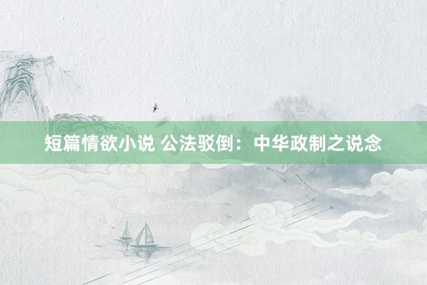 短篇情欲小说 公法驳倒：中华政制之说念