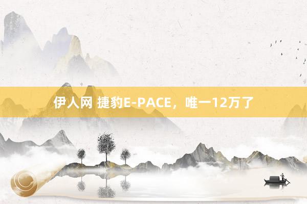 伊人网 捷豹E-PACE,唯一12万了