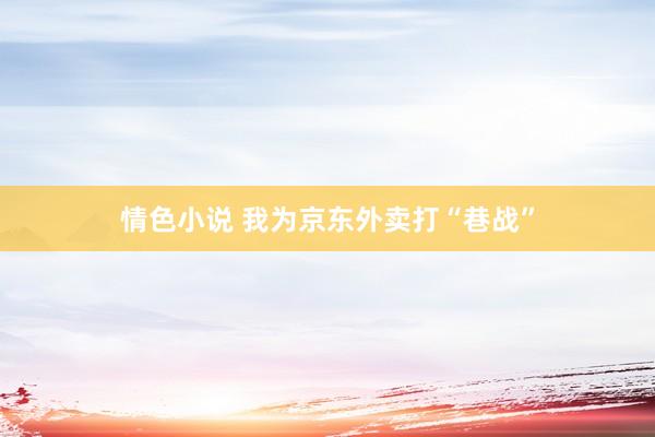 情色小说 我为京东外卖打“巷战”