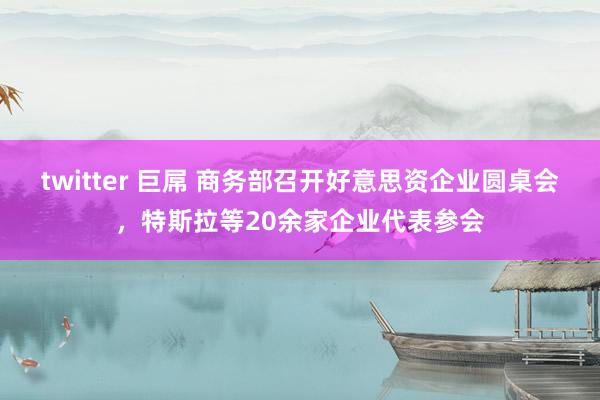 twitter 巨屌 商务部召开好意思资企业圆桌会,特斯拉等20余家企业代表参会