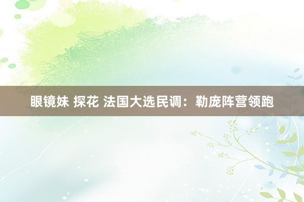 眼镜妹 探花 法国大选民调:勒庞阵营领跑